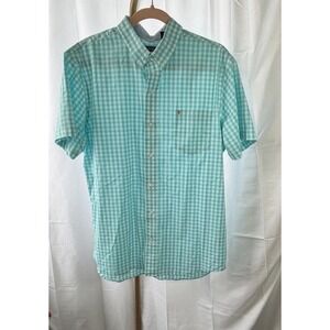 Lot of 2 Izod‎ Short Sleeve Button Down Size Large Red and Teal